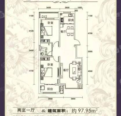 泰悦府/秀水名苑2室2厅1卫95㎡