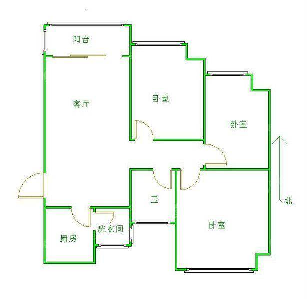 恒大城3室2厅1卫117㎡