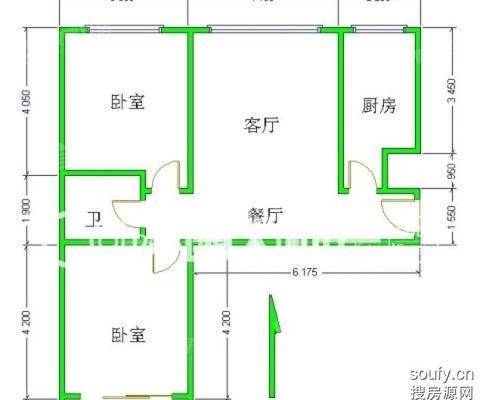 梅迪雅居（瑞景华庭）2室2厅1卫90㎡