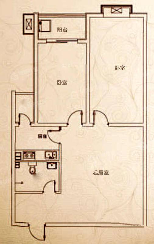 西城公馆2室2厅1卫108㎡