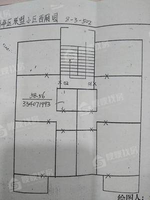 联盟小区西厢园2室1厅1卫58㎡