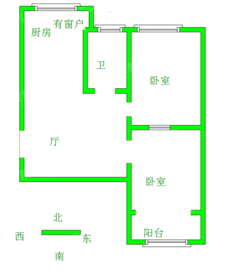 化堪小区2室1厅1卫52㎡