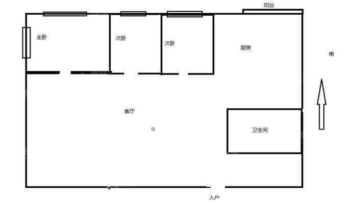 钟鼓楼小区3室1厅1卫77㎡