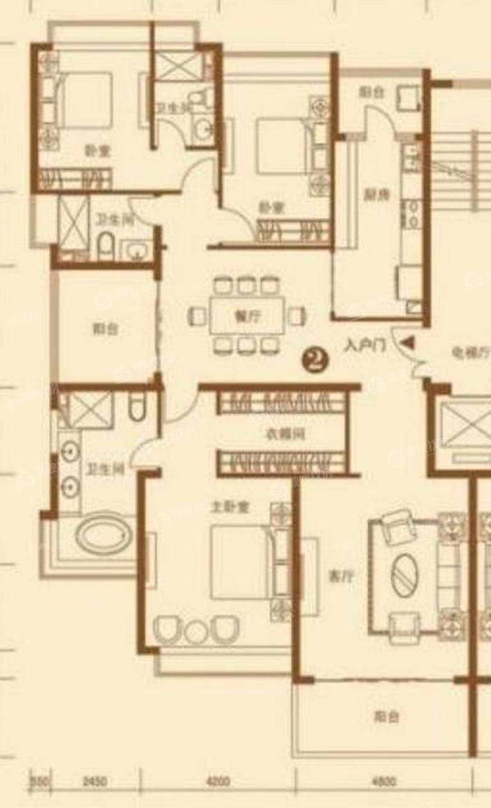 恒大城3室2厅2卫193㎡