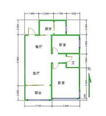 恒大城2室2厅1卫92㎡