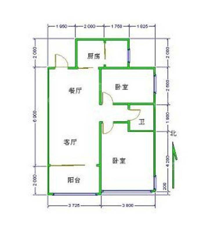 恒大城2室2厅1卫92㎡