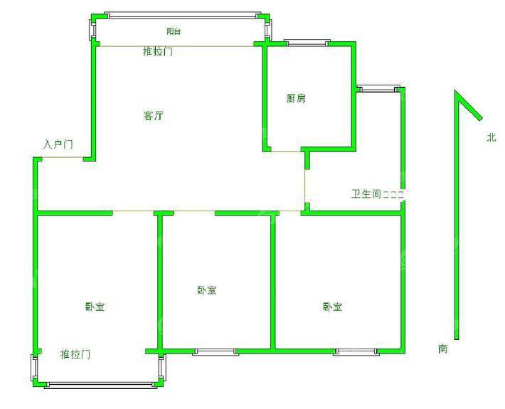 一城枫景3室2厅1卫115㎡