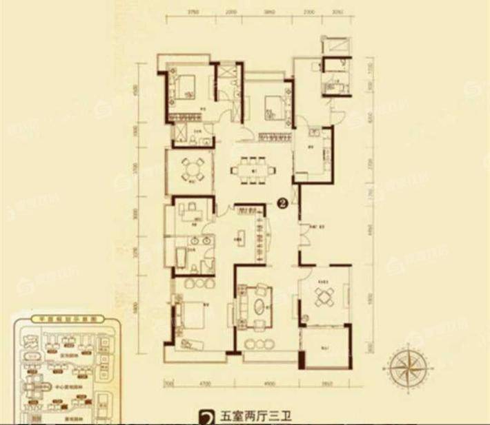 恒大华府5室2厅3卫315㎡