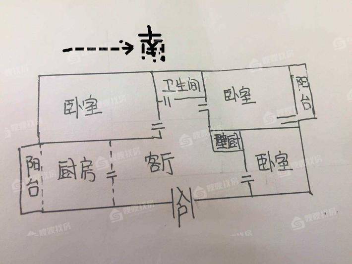 南园小区西组团3室1厅1卫77㎡