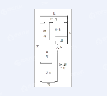 石洞子沟物资局家属楼2室2厅1卫60㎡