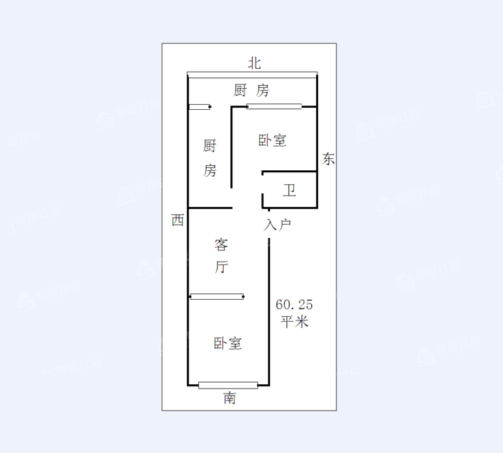 石洞子沟物资局家属楼2室2厅1卫60㎡