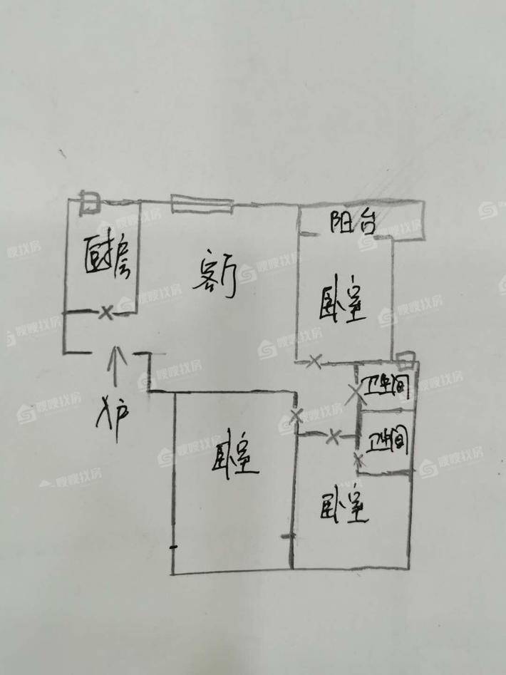 紫鑫苑3室1厅1卫121㎡