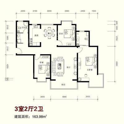 卓达星辰花园3室2厅2卫161㎡