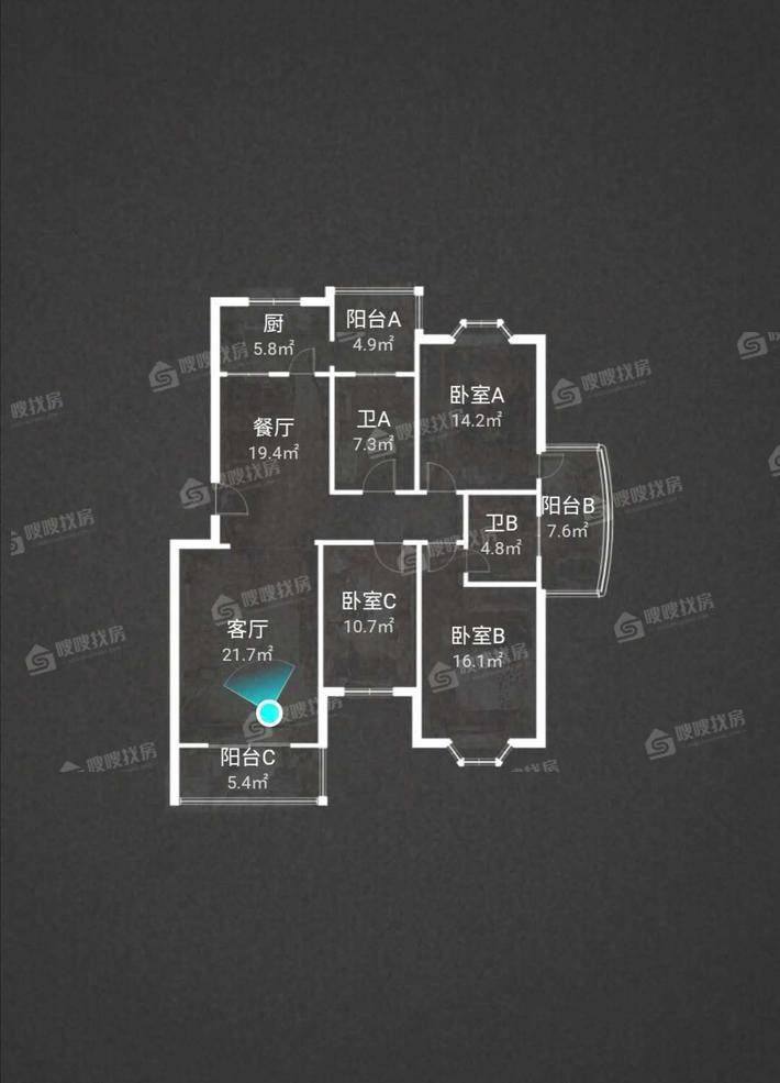 水木青城3室2厅2卫144㎡