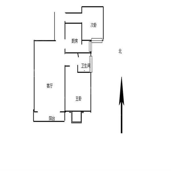 北郡小区（B区）2室1厅1卫87㎡