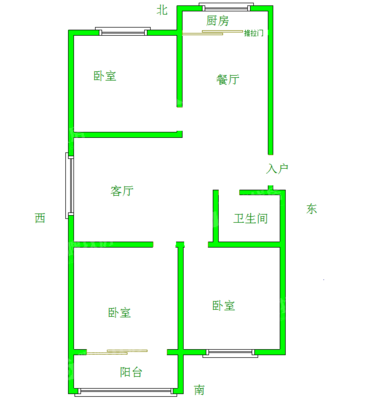 嘉福园小区3室2厅1卫103㎡