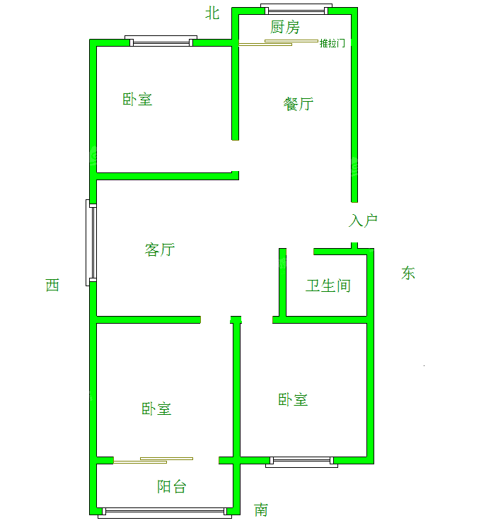 嘉福园小区3室2厅1卫103㎡