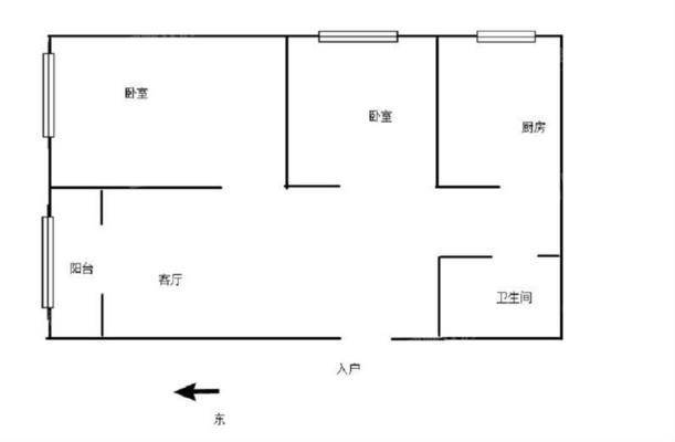 中兴路小区2室2厅1卫80㎡