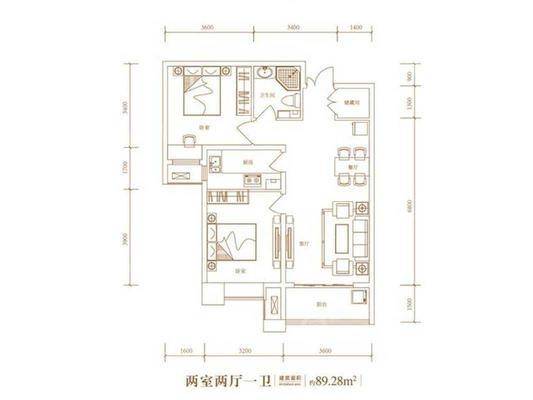 东胜紫御府4号地2室1厅1卫88㎡