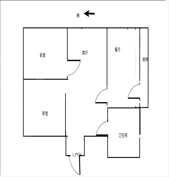 双大公司家属楼2室2厅1卫73㎡