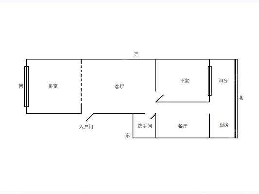 翠桥环保局家属楼2室1厅1卫64㎡