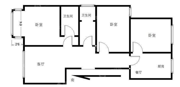 万华小区D区3室2厅2卫133㎡