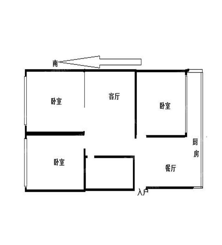 文博园（民族学院家属3室1厅1卫83㎡