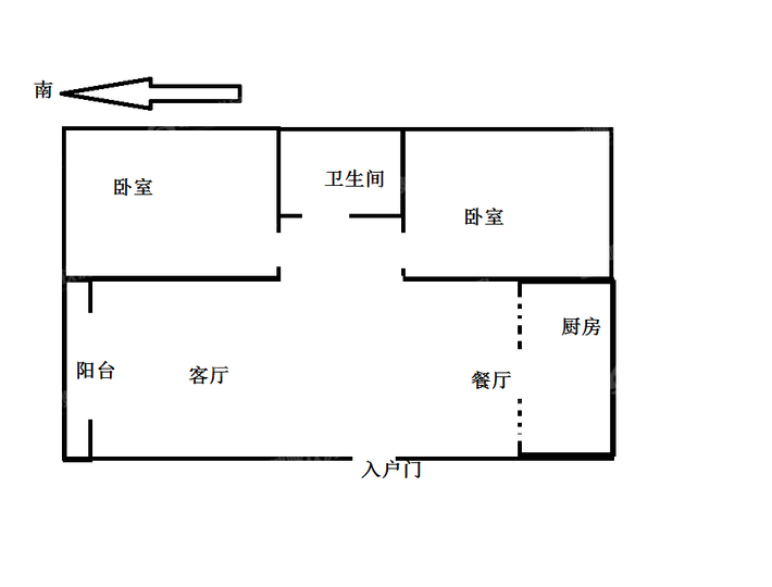 双塔山镇工行商住楼2室2厅1卫110㎡