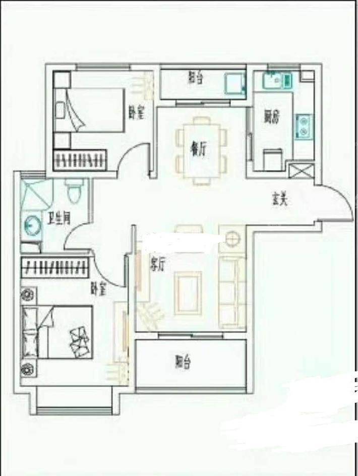 安联新青年广场2室2厅1卫88㎡