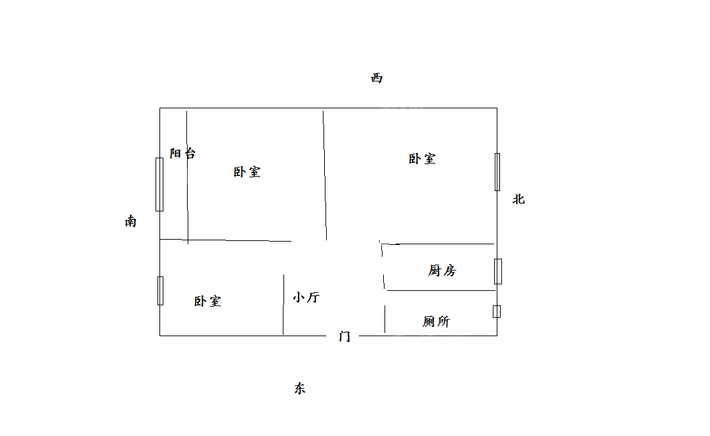 十三化建小区2室2厅1卫71㎡