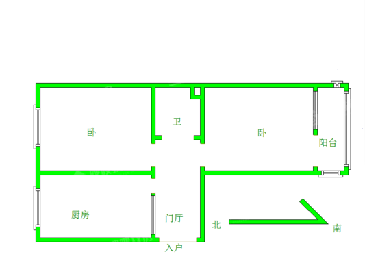 新星工贸楼2室1厅1卫57㎡