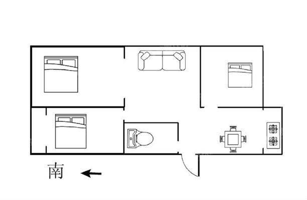 喀喇河屯二期3室2厅1卫85㎡