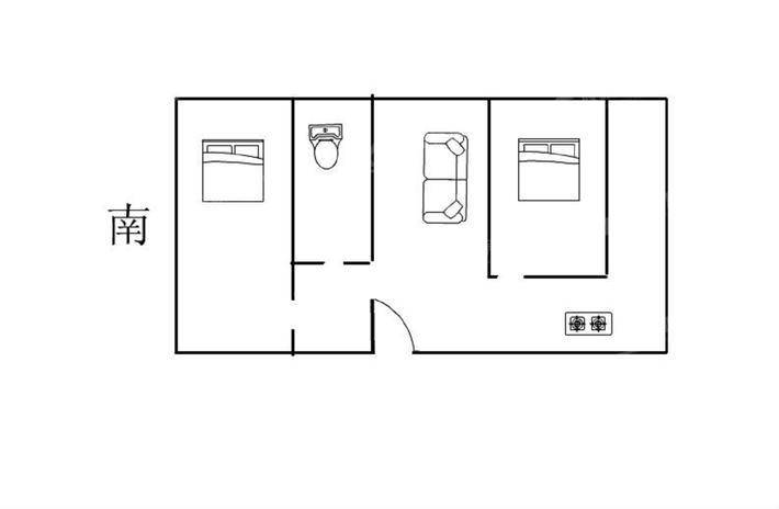 粮市北山（统建）2室1厅1卫62㎡