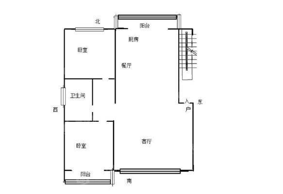 美好家园2室2厅1卫95㎡