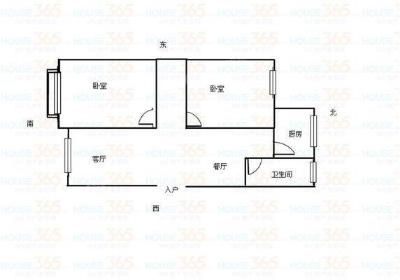 锦绣城（六区）2室2厅1卫95㎡