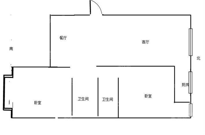 御龙颐景2室1厅2卫83㎡