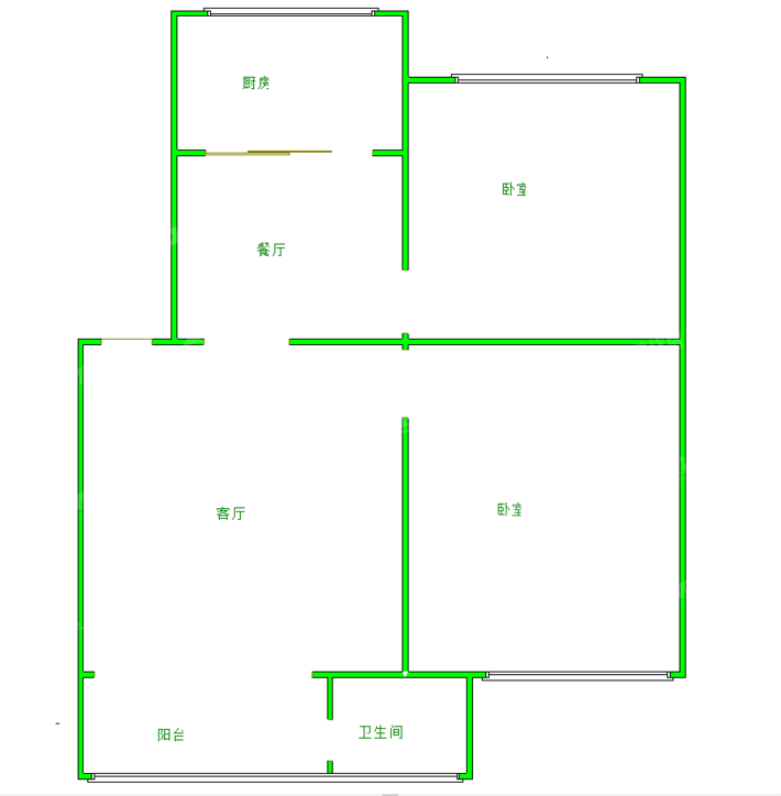 十三所宿舍（新合街106号）2室2厅1卫90㎡