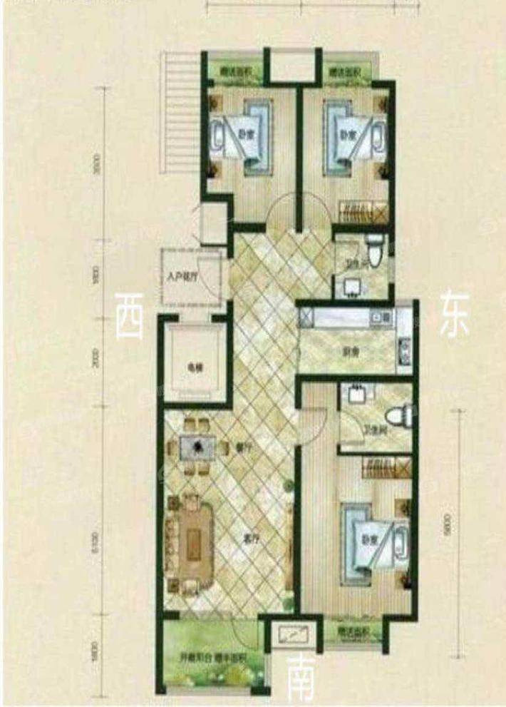 荣盛兰亭苑3室2厅2卫109㎡