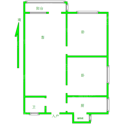朝阳二区2室1厅1卫61㎡