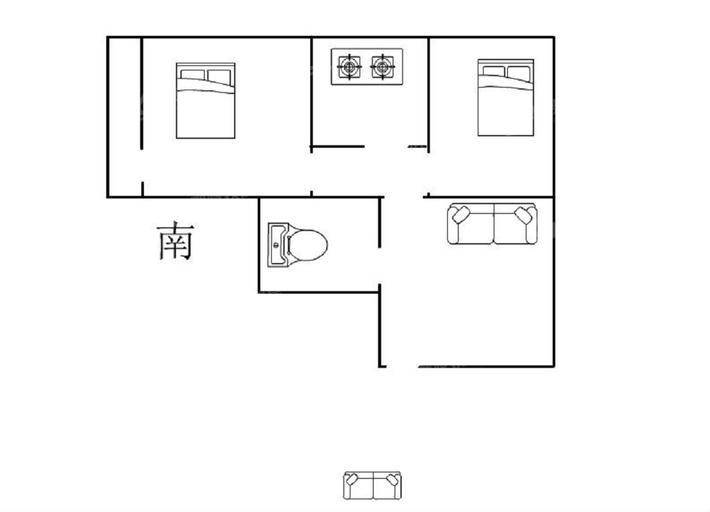 老居宅小区2室2厅1卫62㎡