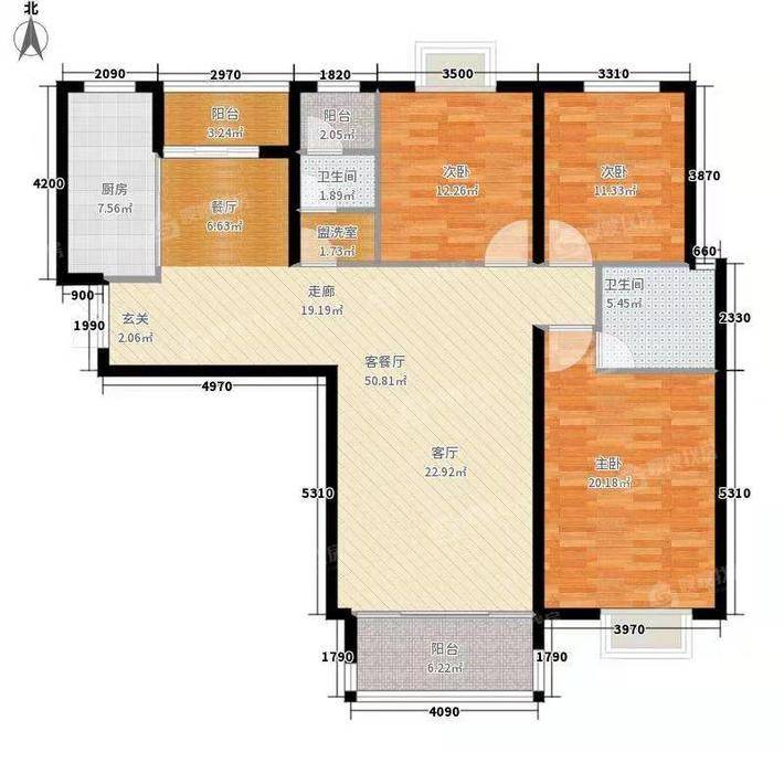 瑞城B区3室2厅2卫135㎡