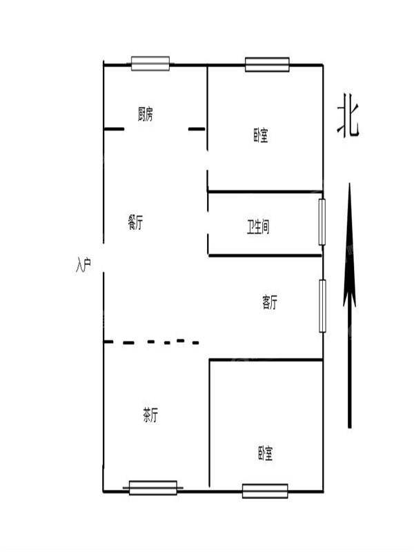 龙泉山庄2室2厅1卫90㎡