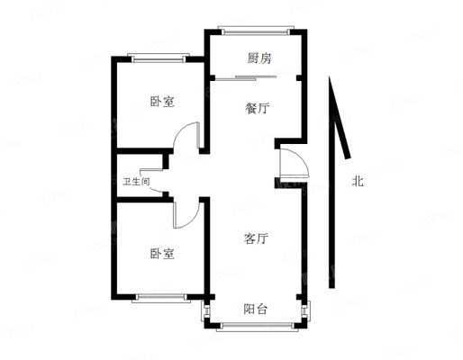 德润庄园2室1厅1卫92㎡