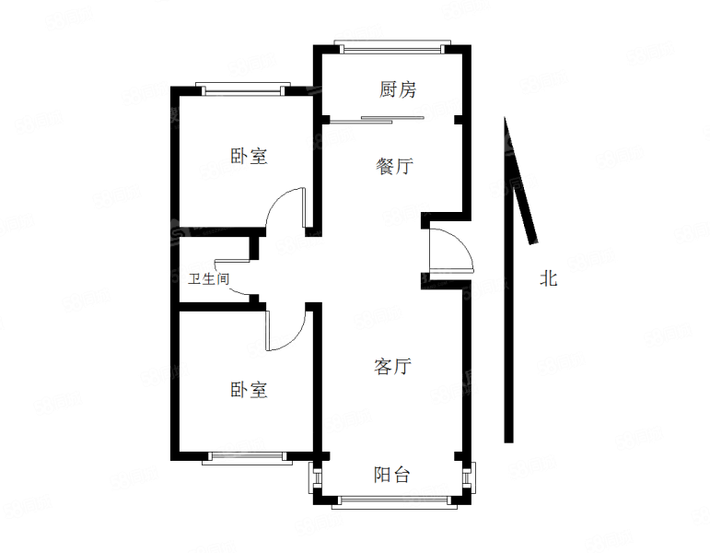 德润庄园2室1厅1卫92㎡