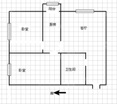 宏达山庄C区2室1厅1卫86㎡