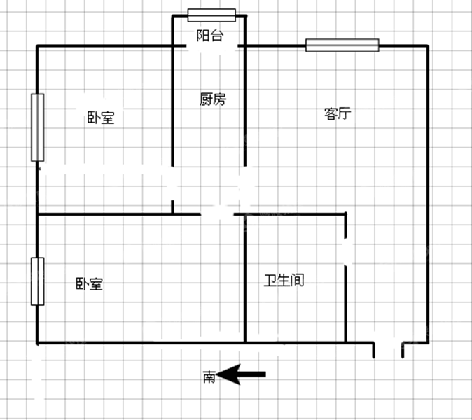 宏达山庄C区2室1厅1卫86㎡