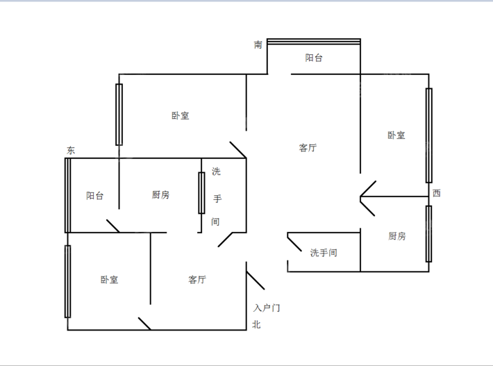 新居宅小区3室2厅2卫88㎡