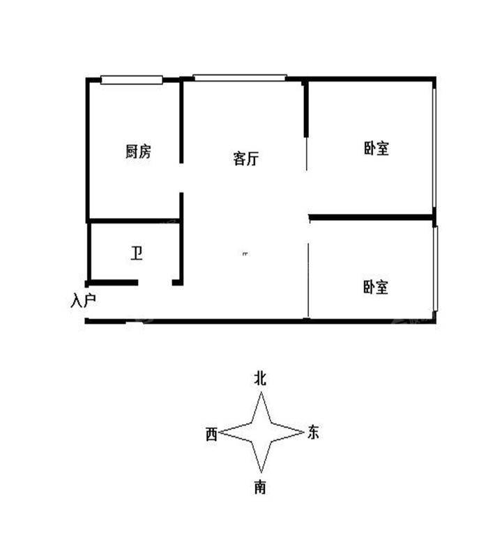 向阳小区、轴承厂家属2室1厅1卫51㎡