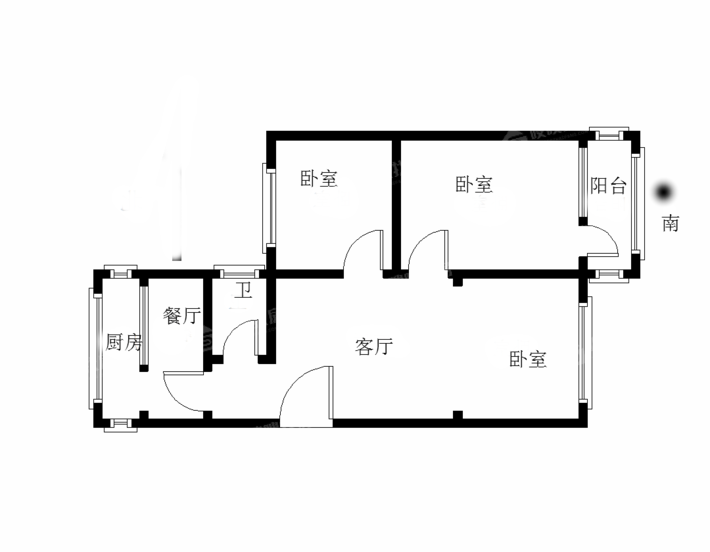 中兴路小区3室1厅1卫78㎡