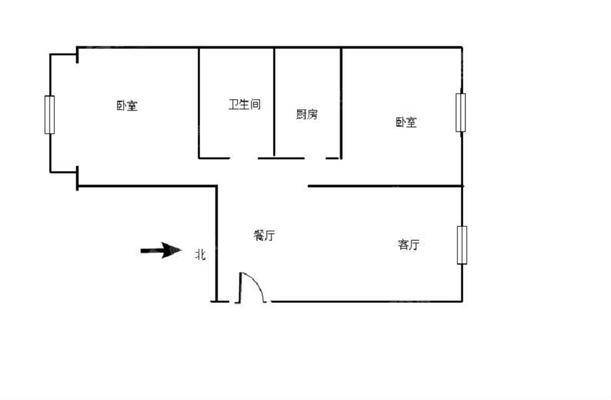 悦城华府2室1厅1卫97㎡